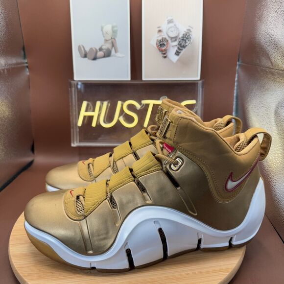 Nike Zoom Lebron 4 (2007) All-Star IV Metallic Gold/White-Varsity Red SZ 11 - Picture 2 of 12